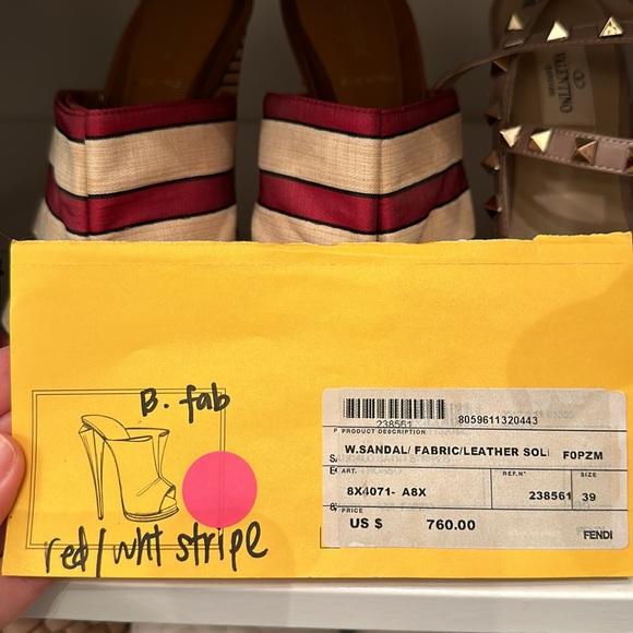 Fendi Striped Satin Mules / Heels IT 39 / US 9 - Picture 15 of 16